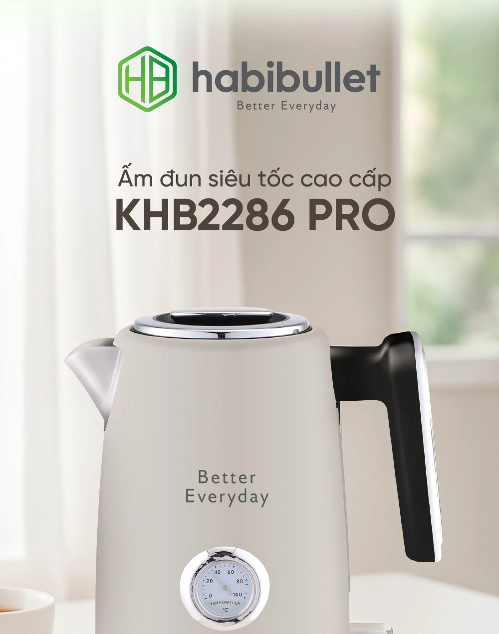 Ấm đun siêu tốc cao cấp Habibullet KHB2286 PRO BH245131 2